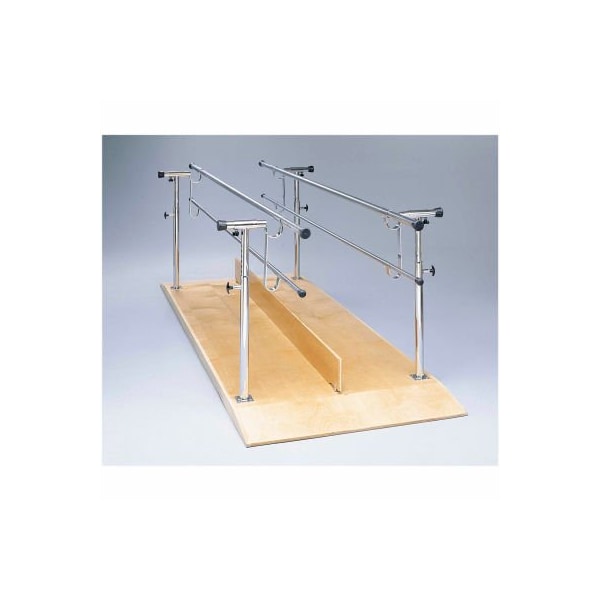 Fabrication Enterprises Wood Platform Mounted Parallel Bars, Height and Width Adjustable, 12' L 15-4051 - main